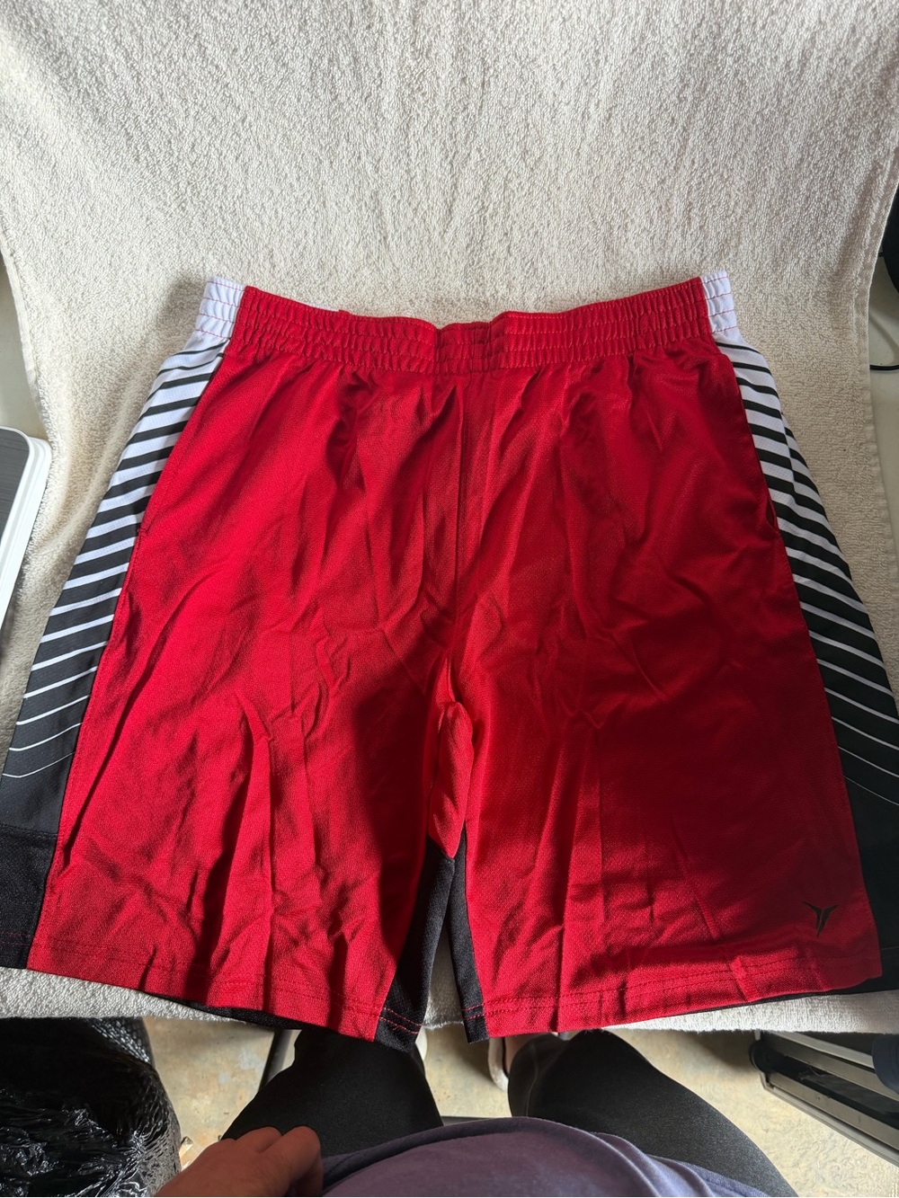 Old Navy Red Athletic Shorts with Black & White Side Panels